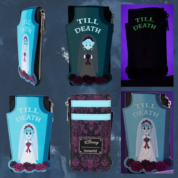 LOUNGEFLY The Black Widow Bride Cosplay Glow Mini Backpack & Large Card Holder - Picture 3 of 6